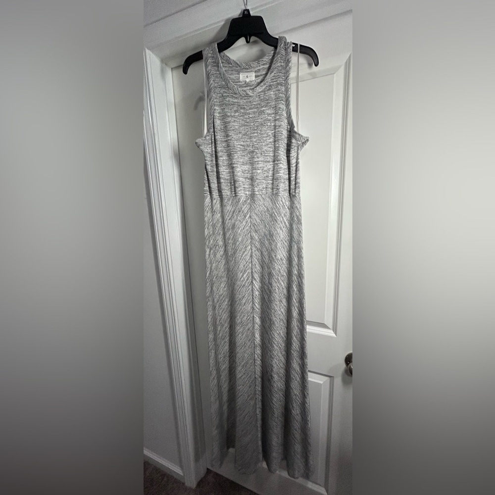 Lou & Grey Gray Off the‎ Shoulder Full Length Maxi Dress